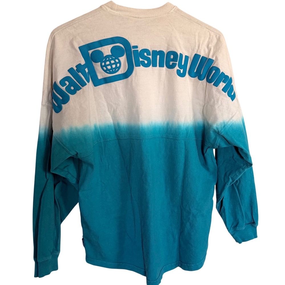 Walt Disney World Spirit Jersey Teal White Dip Dye Ombre XS Florida Oversized